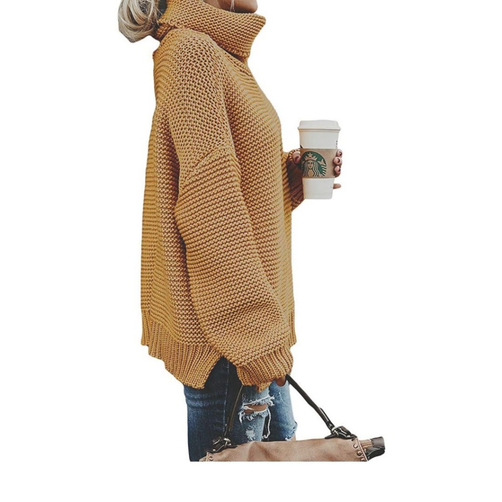 ♥︎HP ♥︎AILEEN Mustard Chunky Turtleneck Sweater - Picture 4 of 5
